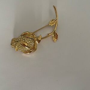 Vintage Nolan Miller Gold Rose Brooch